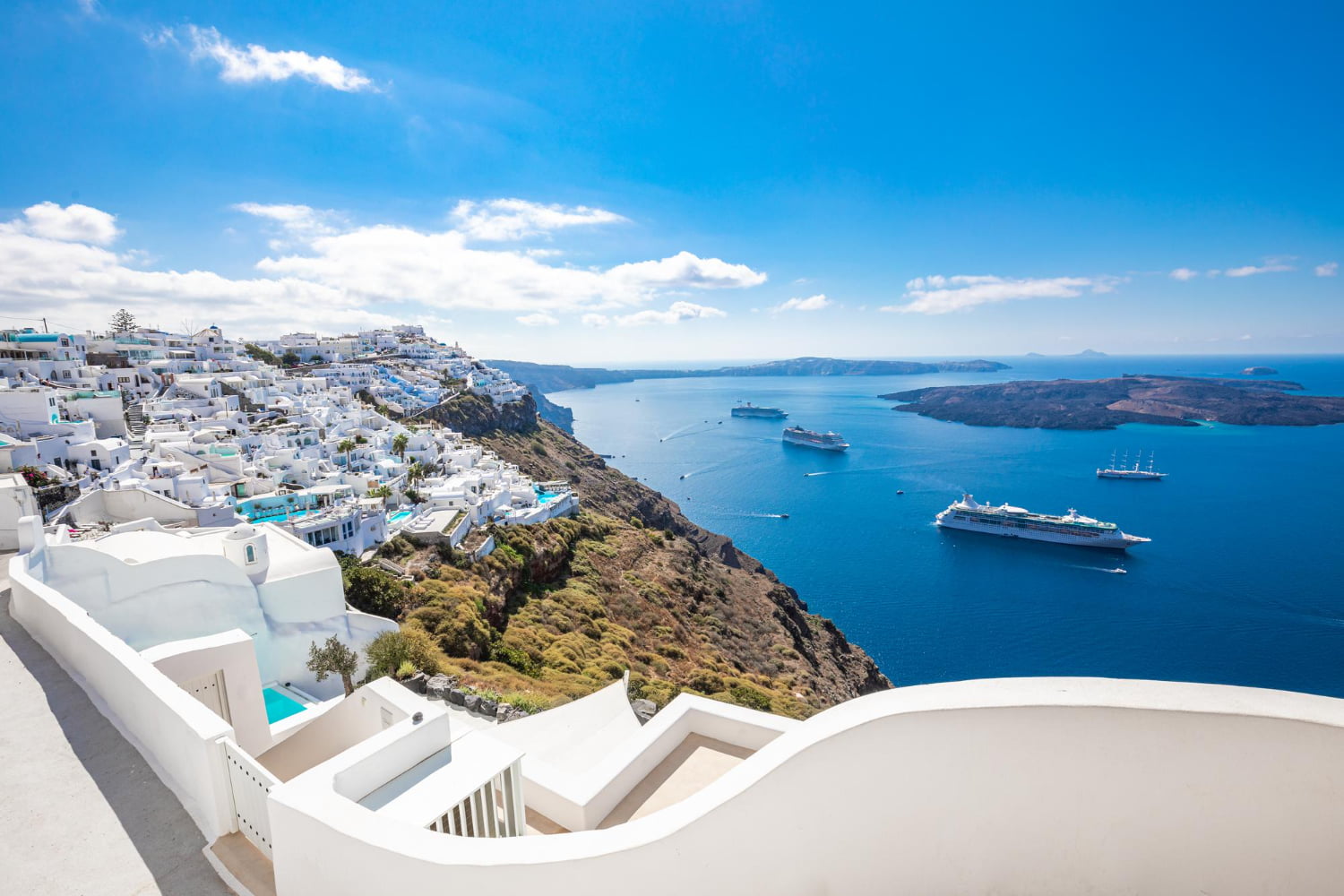 Cruise Ships in Santorini - Cyclades, Greece